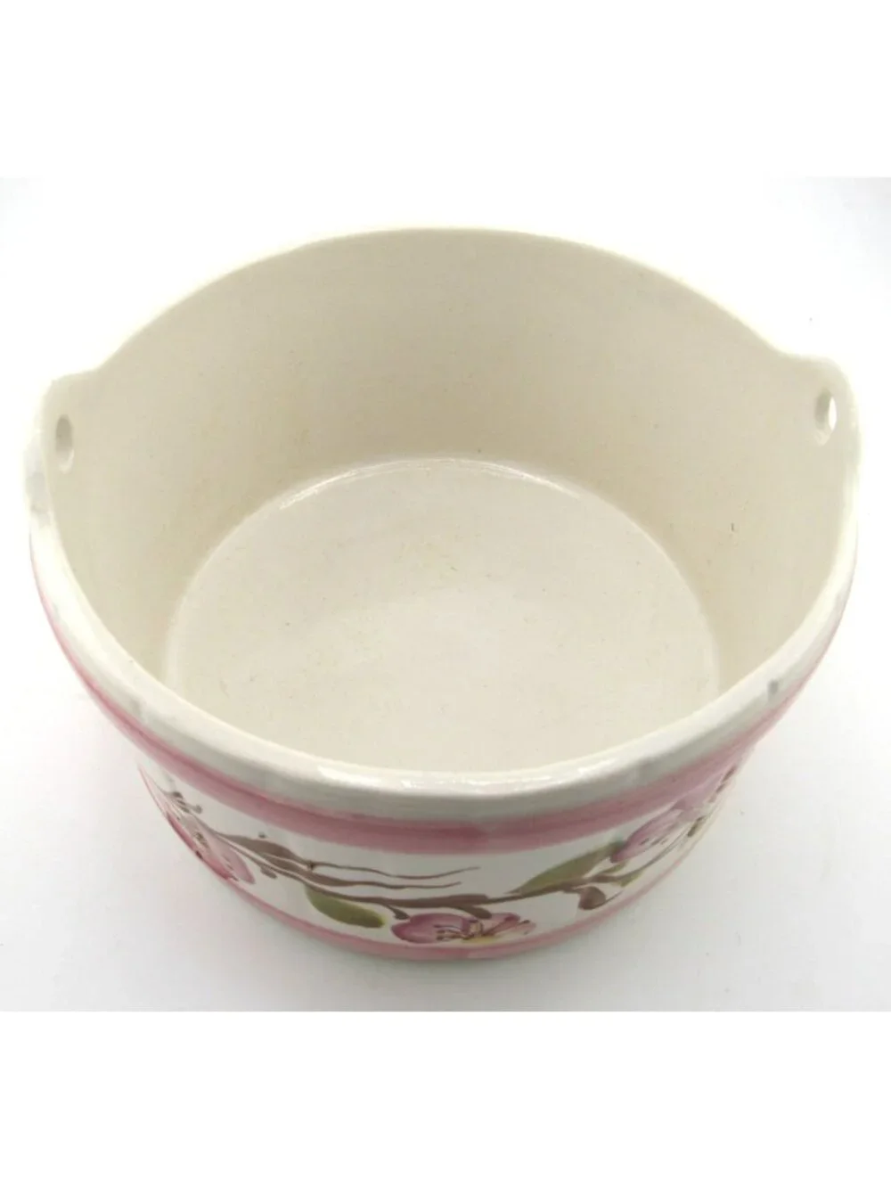 Vtg Hand Painted Floral Pottery Planter Vase Pot Portugal FTD Cottagecore